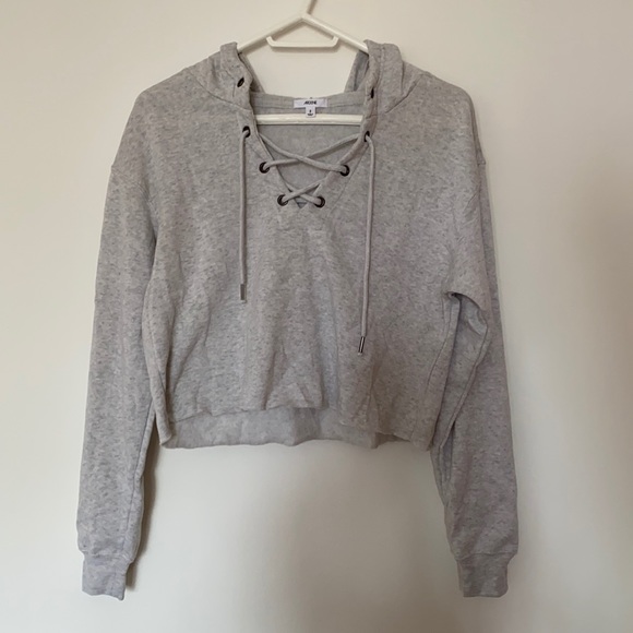 Ardene Sweaters - ARDENE grey cropped hoodie